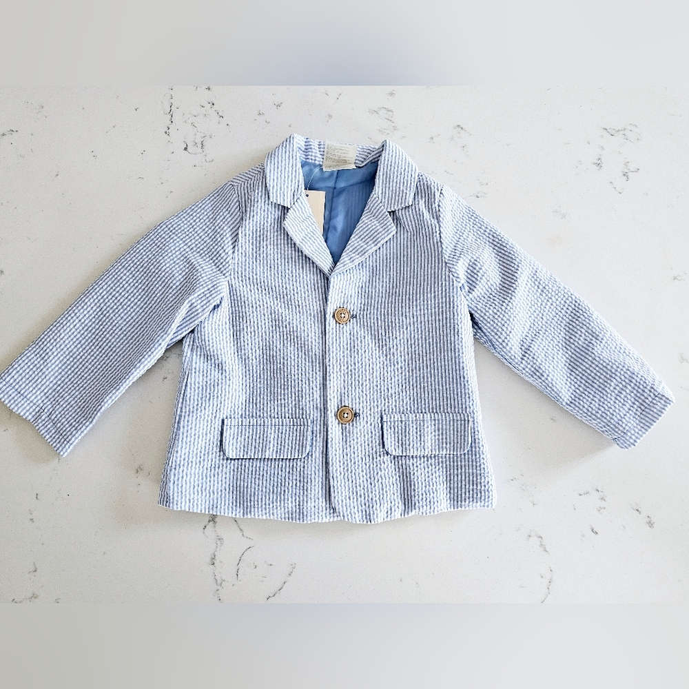 First Impressions Boys Blue Striped Blazer Jacket
